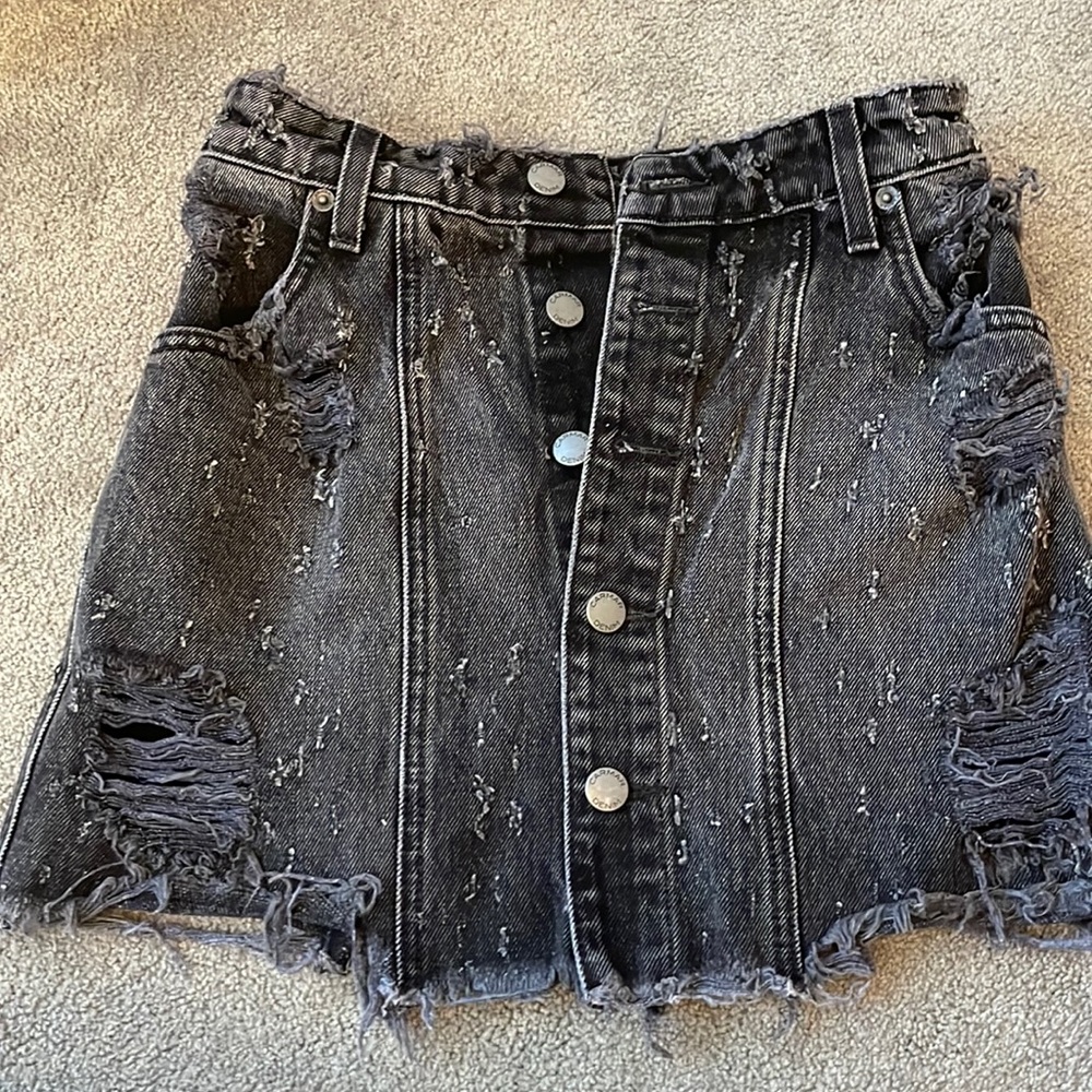 Black carmar jean skirt